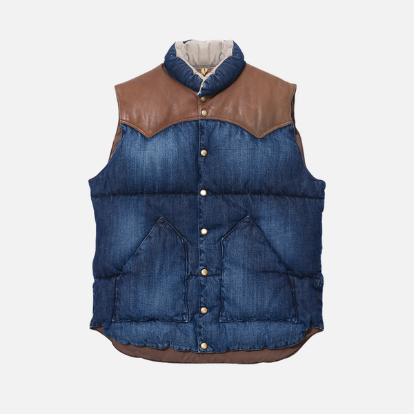 DOWN VEST - INDIGO USED DENIM