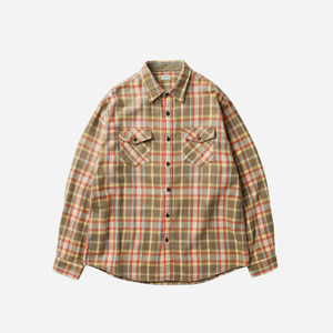 Khakis 2020 - Khakis 2020 Heavy Flannel Shirt -Tan -  - Main Front View