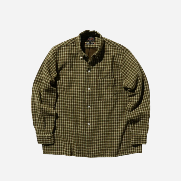 Beams Plus Open B.D Panama Plaid Double Face - Brown