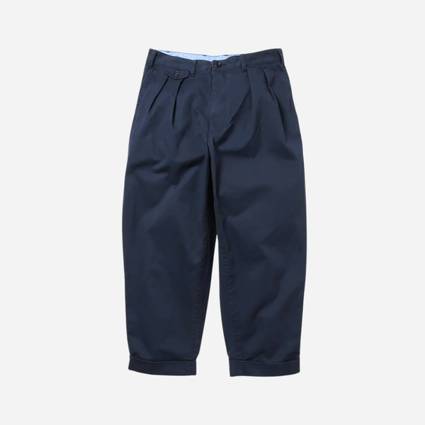 Beams Plus 2 Pleats Tapered Twill - Navy