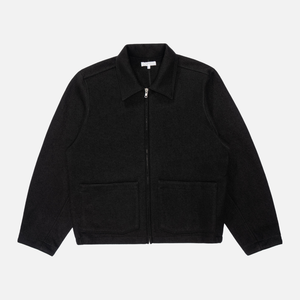 Lady White Co. - LOMA WOOL BLOUSON JACKET - BLACK -  - Main Front View