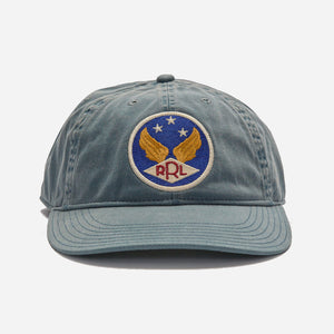 Double RL By Ralph Lauren - GARMENT-DYED TWILL BALL CAP - MIDNIGHT BLUE -  - Main Front View