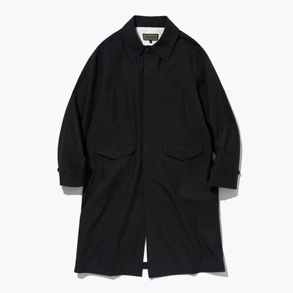 Single Balmacaan Coat - Black