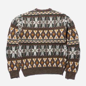 Beams+ - FAIRISLE PATTERN KNIT - BROWN -  - Alternative View 1