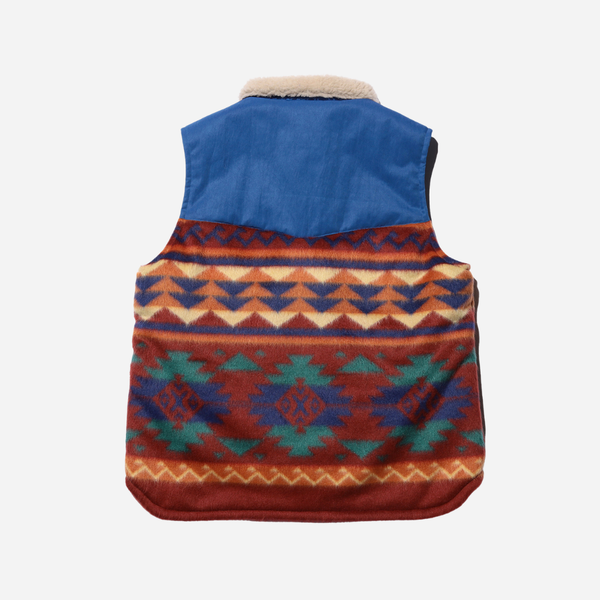 Beams Plus Ridgeway Puffer Vest Blanket Shaggy - Blue