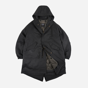 Frizmworks - Frizmworks Wool Vincent Fishtail Parka - Charcoal -  - Main Front View