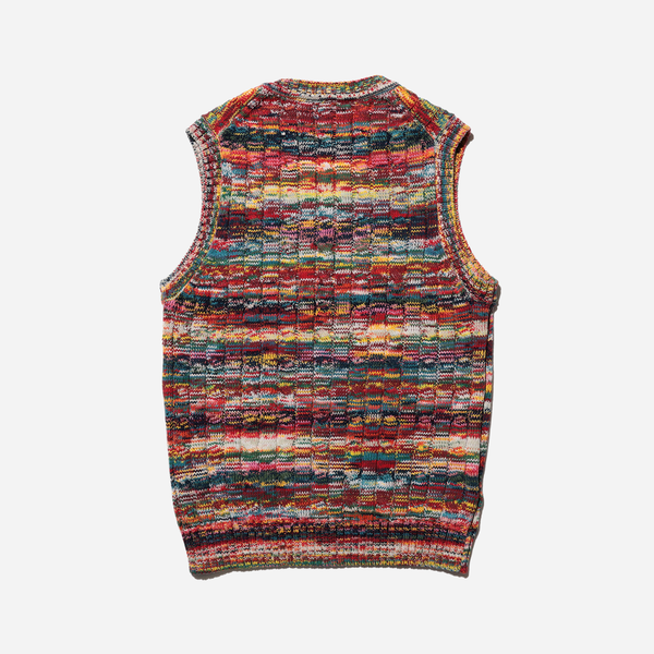 Cable Knit Vest Kasuri - Red