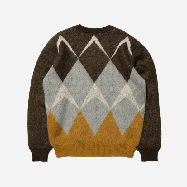Beams Plus V-Neck Jacquard - Brown