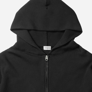 Khakis 2020 - Khakis 2020 Waffle Full Zip Hoodie - Black -  - Alternative View 1
