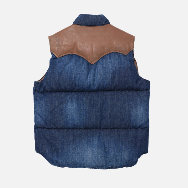 DOWN VEST - INDIGO USED DENIM