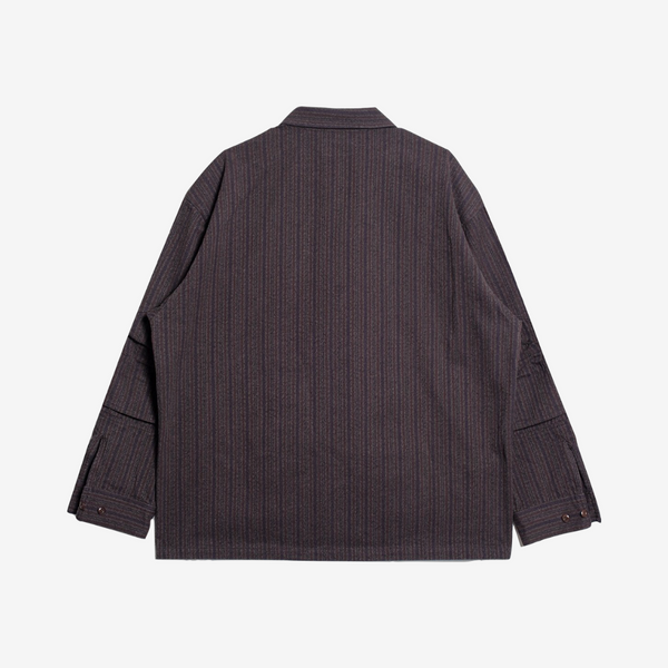 LEON COACH JACKET - BROWN/NAVY STRIPE