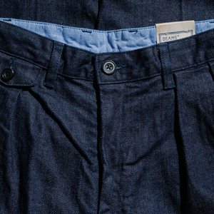 Beams+ - Beams Plus 2 Pleats Tapered Denim - Indigo -  - Alternative View 1