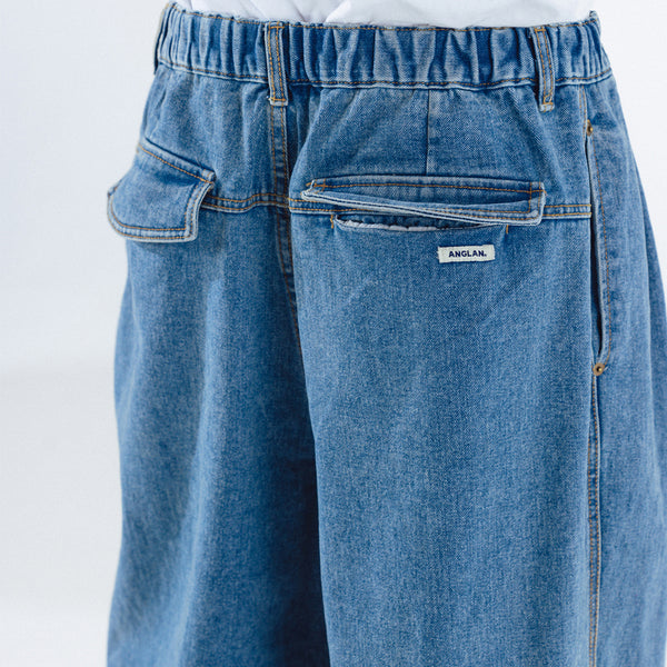 STONE VINTAGE DENIM BALLOON PANT - LIGHT BLUE