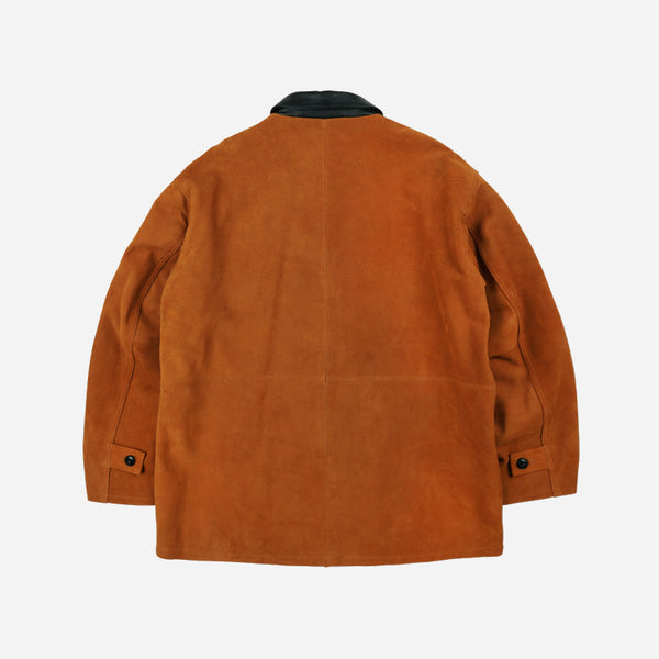 SUEDE FRENCH CAR COAT - CAMEL