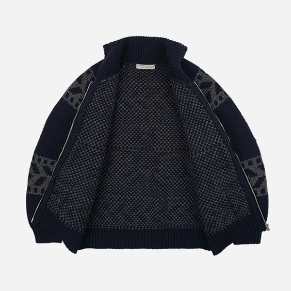 THUNDERBIRD COWICHAN CARDIGAN - NAVY
