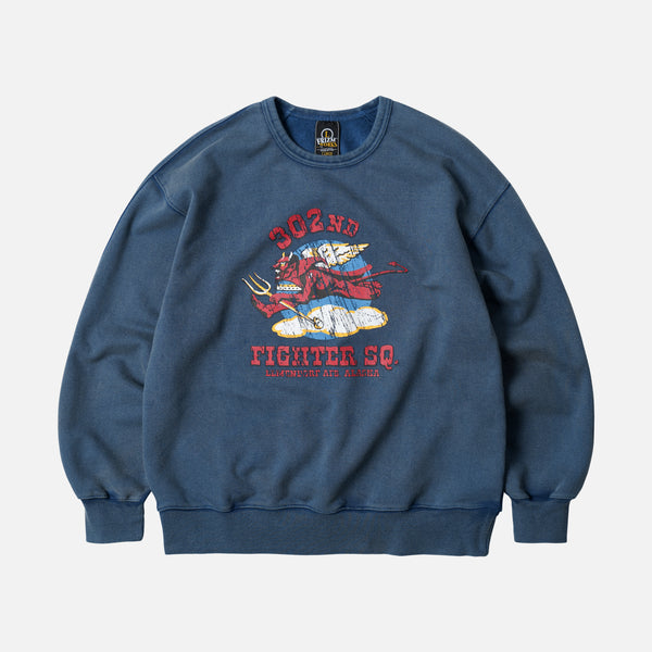 302ND FIGHTER SQ SWEATSHIRT - WASHED NAVY