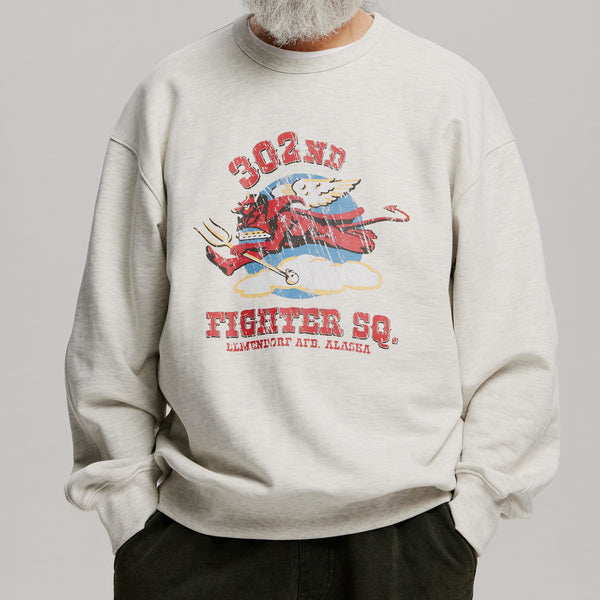 302ND FIGHTER SQ SWEATSHIRT - OATMEAL