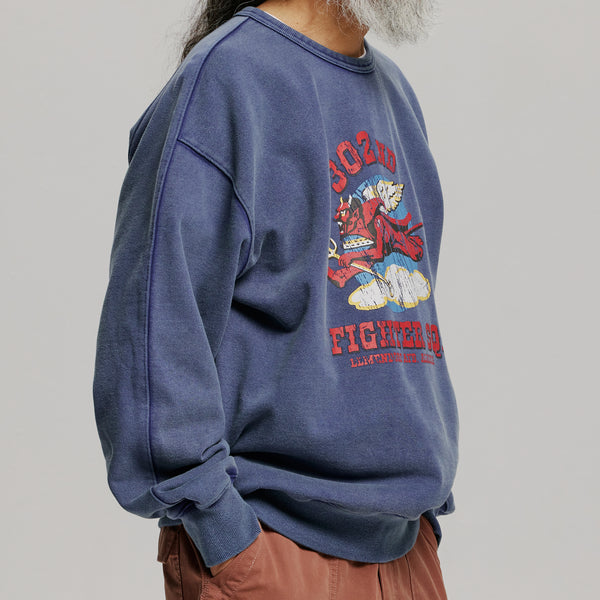 302ND FIGHTER SQ SWEATSHIRT - WASHED NAVY