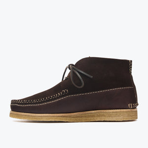 Arrow Moccasin Company - LUCAS CREPE MOC BOOT - DARK BROWN -  - Alternative View 1