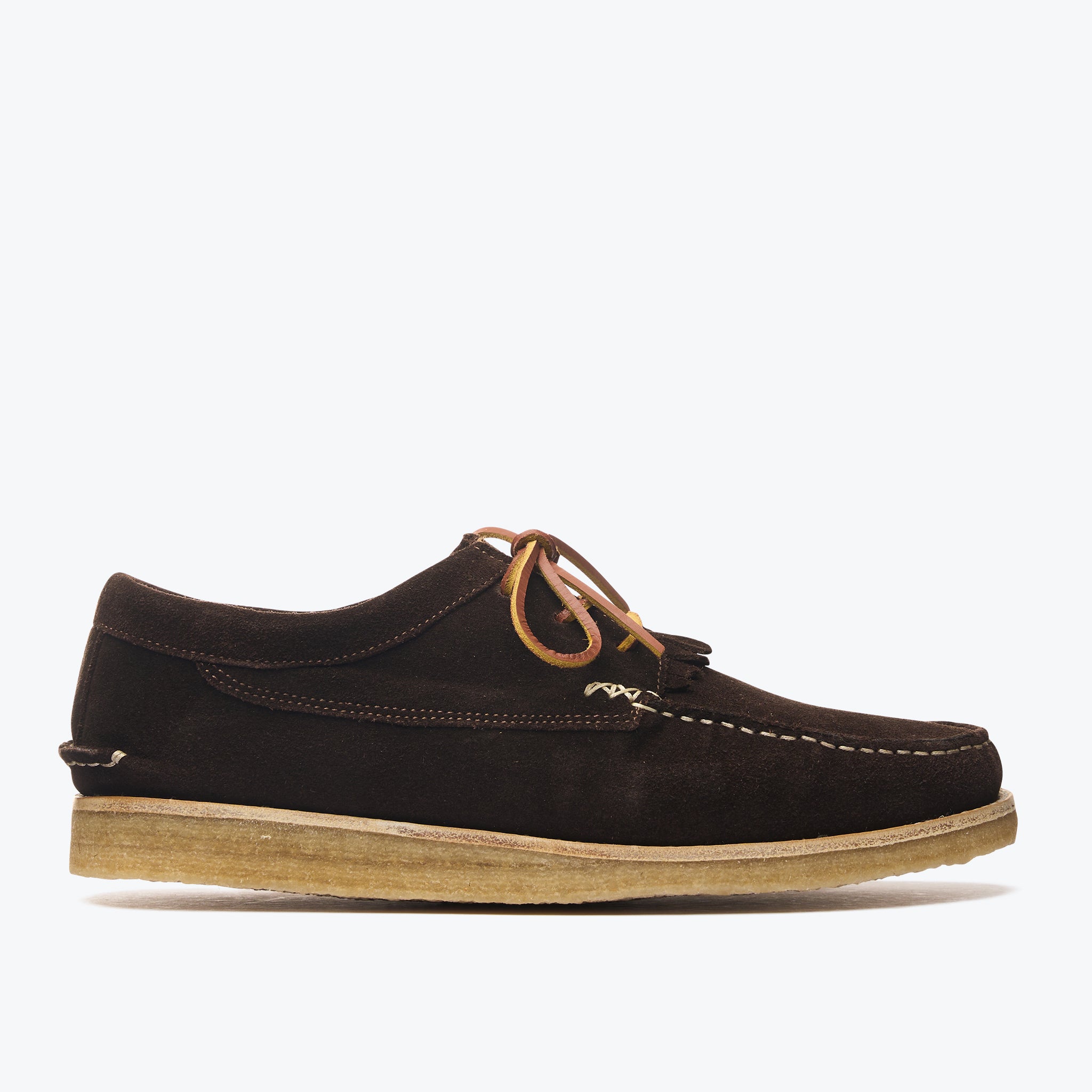 Arrow Moccasin Company MOC FRINGE CREPE - BROWN - The Great Divide