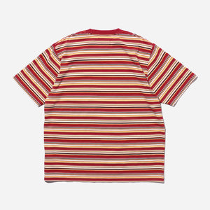 Beams+ - MULTI STRIPE POCKET T-SHIRT - RED/WHITE-YELLOW -  - Alternative View 1