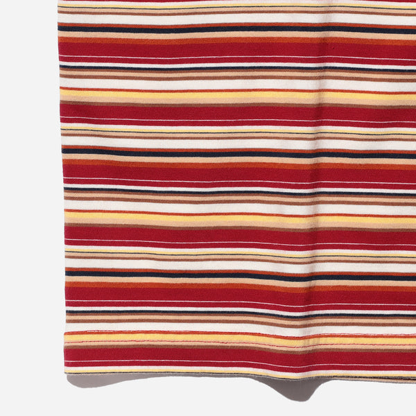 MULTI STRIPE POCKET T-SHIRT - RED/WHITE-YELLOW