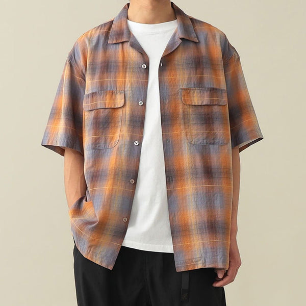 SAM DOBBY OMBRE SHIRT - ORANGE