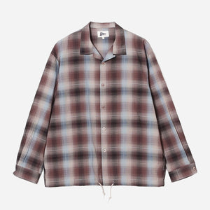 Pilgrim Surf + Supply - BENSON DOBBY CHECKED OMBRE SHIRT - BROWN -  - Main Front View