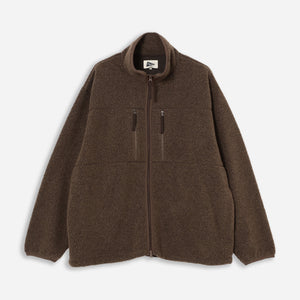 Pilgrim Surf + Supply - ANTONIO WOOL FLEECE JACKET - BROWN -  - Main Front View