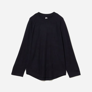 Pilgrim Surf + Supply - GEOFFREY WOOL RAGLAN L/S T-SHIRT - NAVY -  - Main Front View
