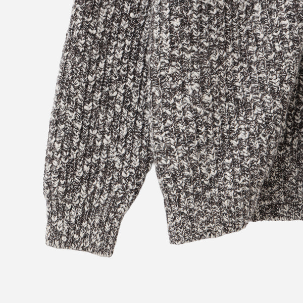 BING SLUB CARDIGAN - BROWN MARL