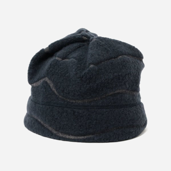 ALPINE WOOL BOA BEANIE HAT - NAVY