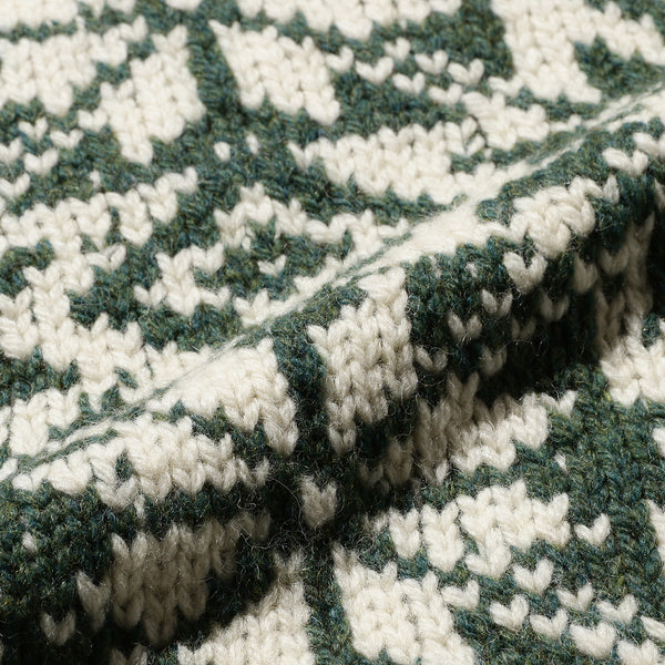 SNOW PATTERN KNITTED VEST - GREEN/SNOW