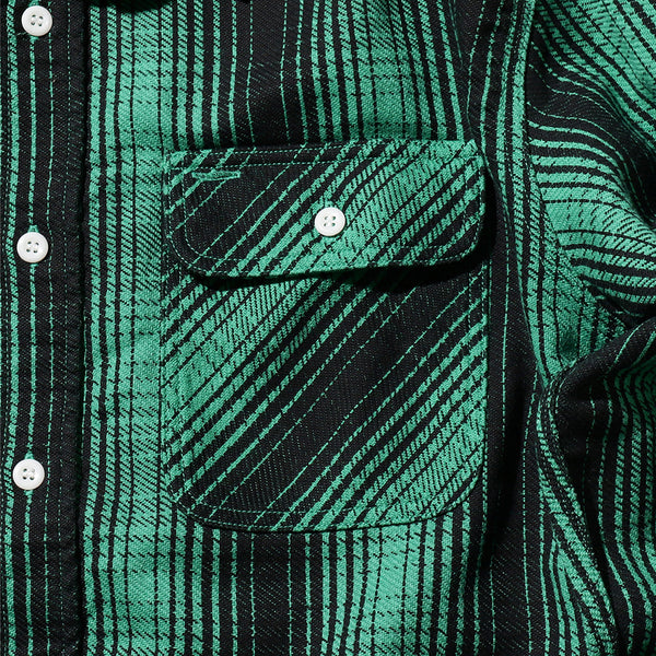 WORK FLANNEL B.D CLASSIC SHIRT - GREEN/BLACK