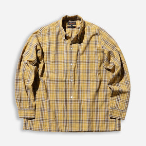 Beams+ - PANAMA PLAID B.D SHIRT - YELLOW -  - Main Front View