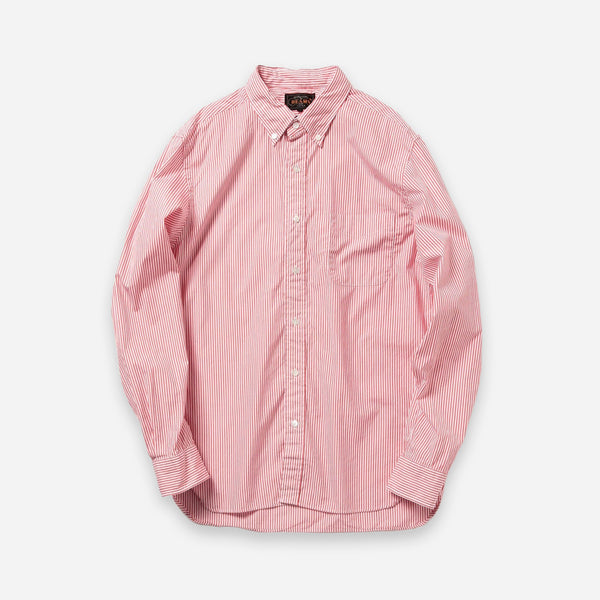 LONDON STRIPE POPLIN SHIRT - RED