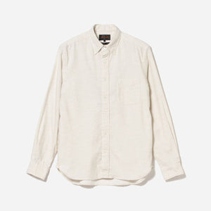 Beams+ - SOLID FLANNEL SHIRT - OFF WHITE -  - Main Front View