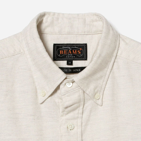 SOLID FLANNEL SHIRT - OFF WHITE