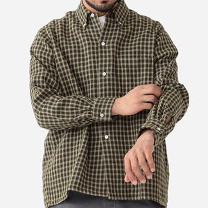 Beams+ - OPEN PANAMA PLAID SHIRT - BROWN -  - Alternative View 1