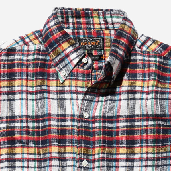 CLASSIC FIT MADE IN JAPAN PLAID FLANNEL SHIRT - WHITE PLAID