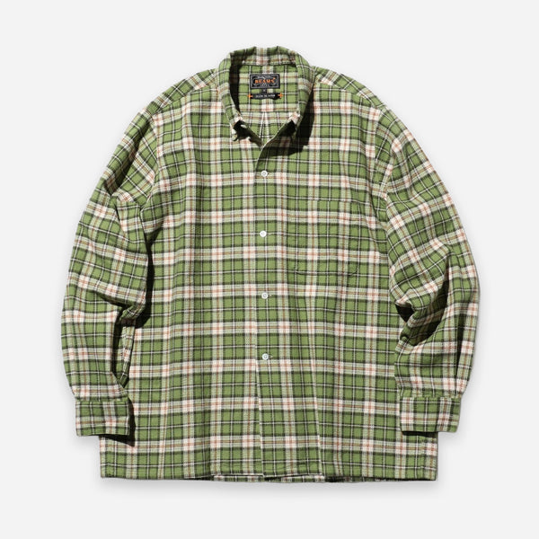 B.D DOBBY PLAID SHIRT - MATCHA