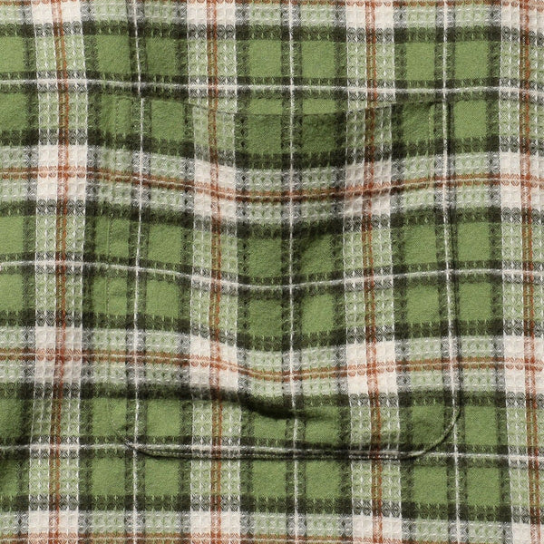 B.D DOBBY PLAID SHIRT - MATCHA