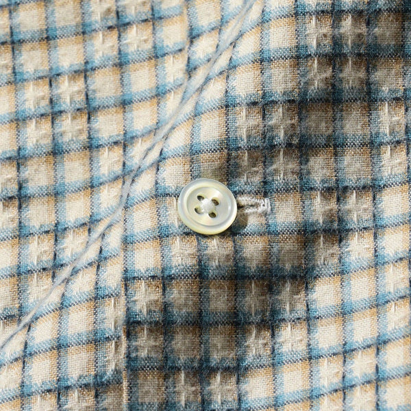 B.D DOBBY PLAID SHIRT - WHITE