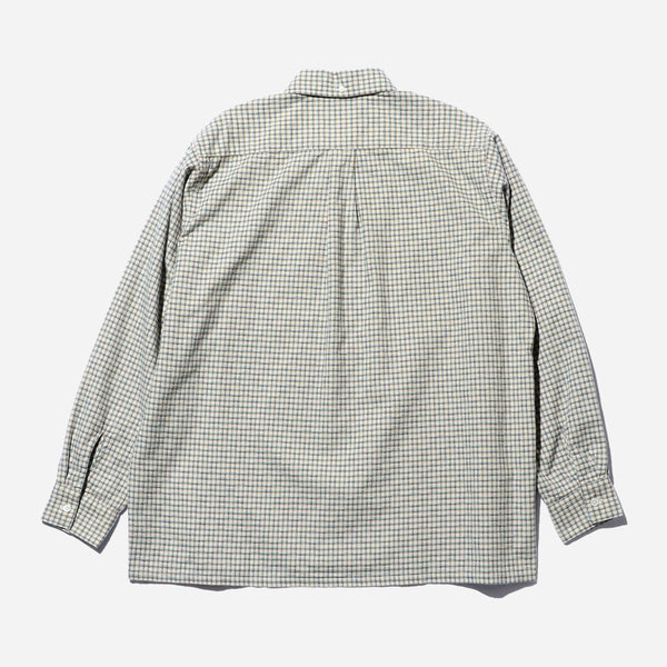 B.D DOBBY PLAID SHIRT - WHITE