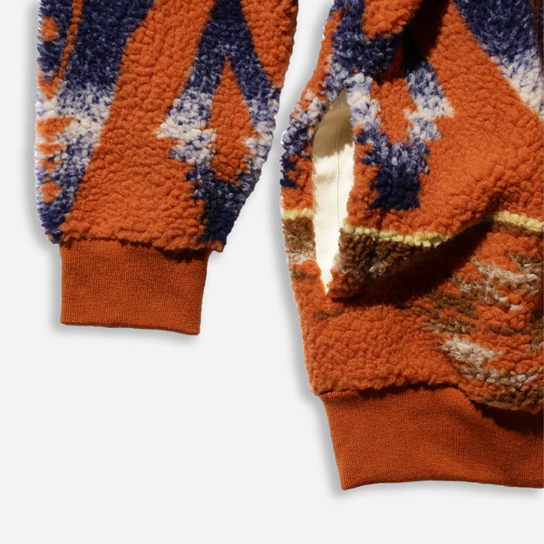 CREW BOA FLEECE JACQUARD SWEATSHIRT - ORANGE