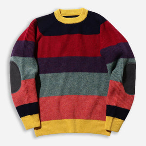 Beams+ - CREW NECK STRIPE SWEATER - MULTI -  - Main Front View