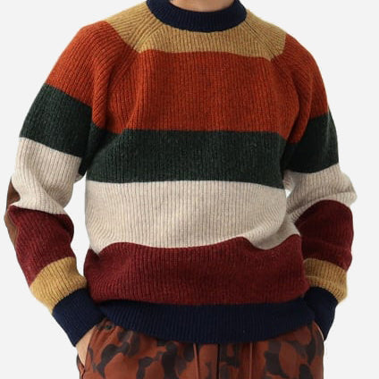 MULTI STRIPE CREW JUMPER - MULTI