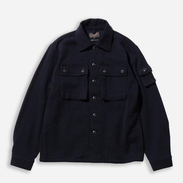 KERSEY WOOL MILITARY SHIRT JACKET - NAVY