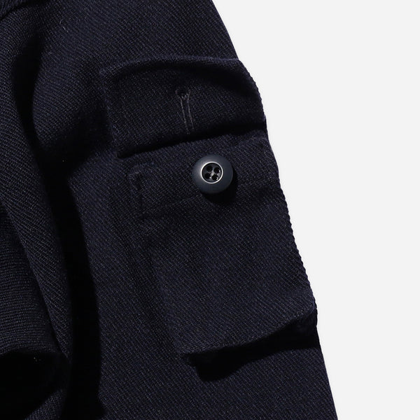 KERSEY WOOL MILITARY SHIRT JACKET - NAVY