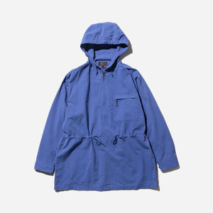 Beams+ - POP OVER GARMENT DYE ANORAK - BLUEBERRY -  - Main Front View